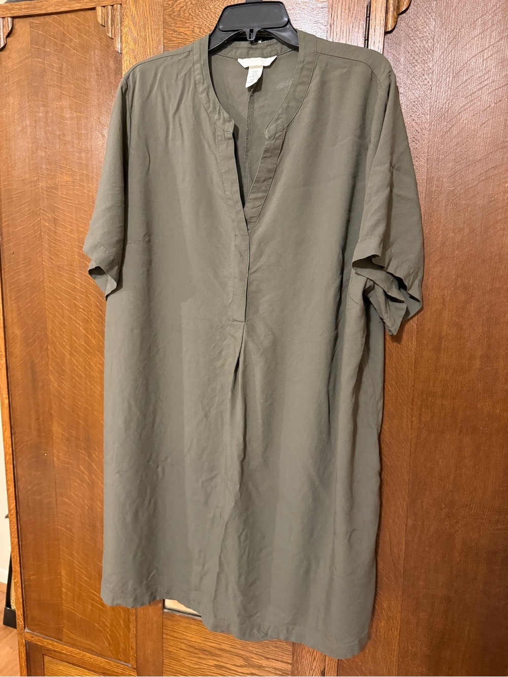 H&M Olive Green Viscose Tunic Dress, XL